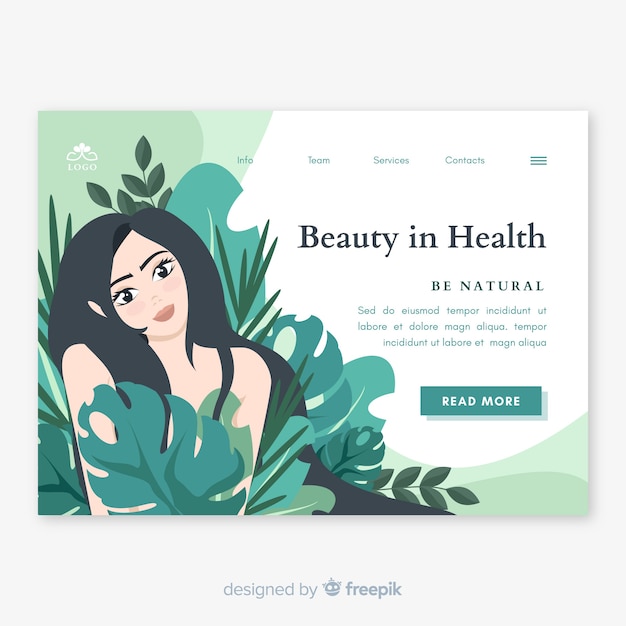 Free Vector spa landing page