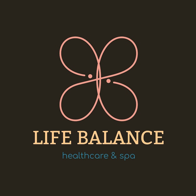 Spa logo template, health &amp; wellness business branding design vector, life balance text