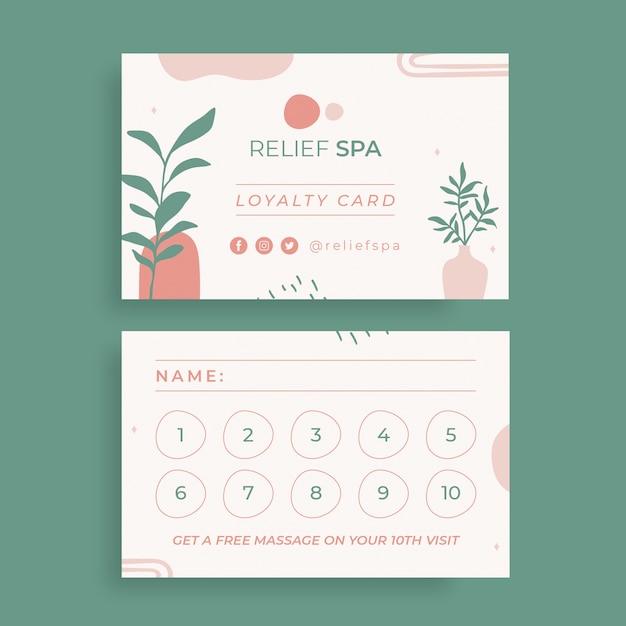 Spa loyalty card template design