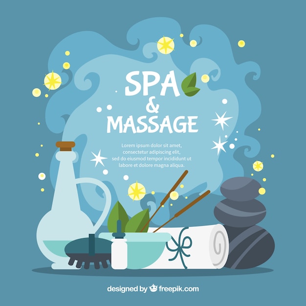 Free vector spa and massage background in flat design