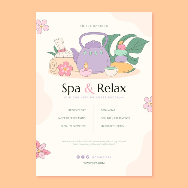 Spa poster design template