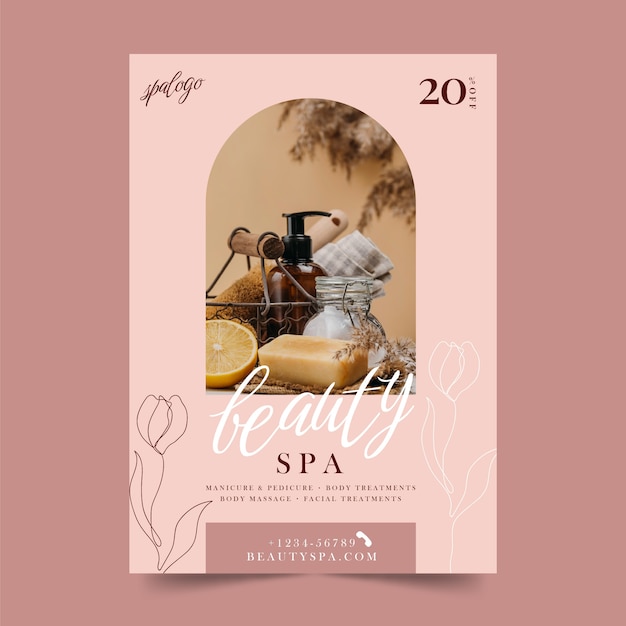 Spa poster design template