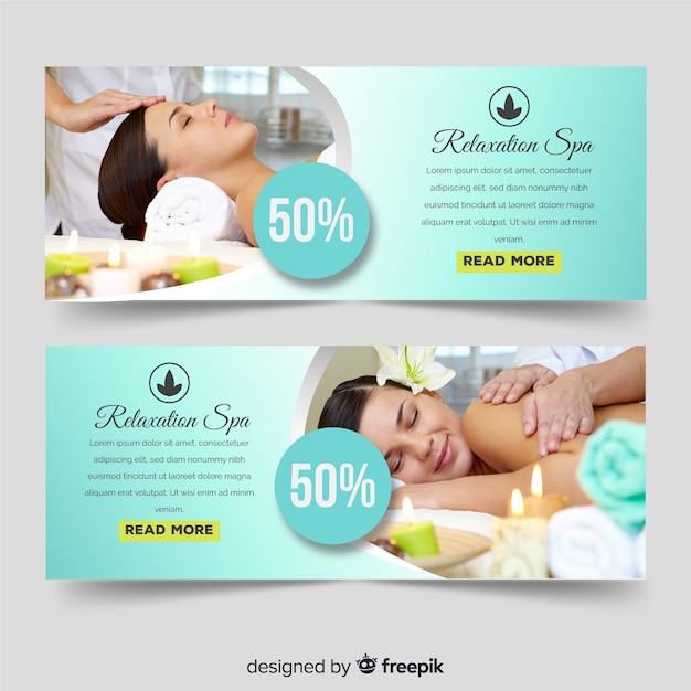 Free Vector spa sale banners