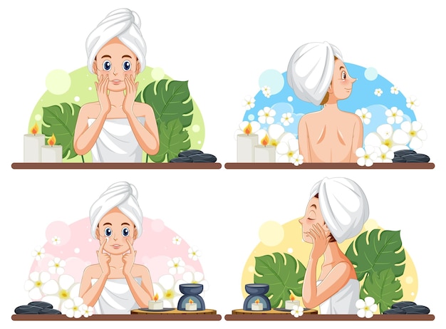 Free Vector spa and sauna self care elements collection