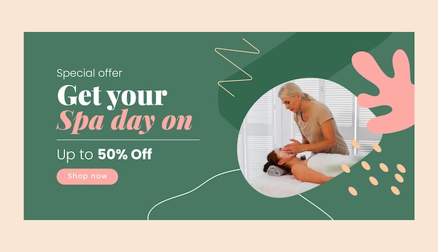 Free Vector spa treatment  sale banner template