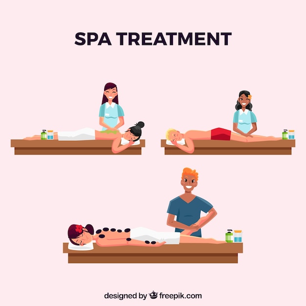 Free Vector spa treatment set