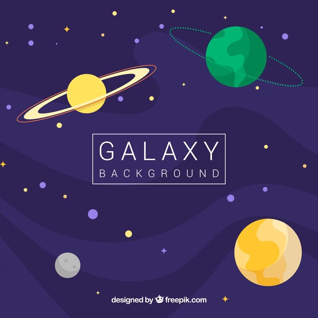 Space background with stars and planets