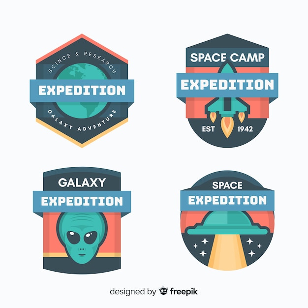 Free Vector space elements stickers