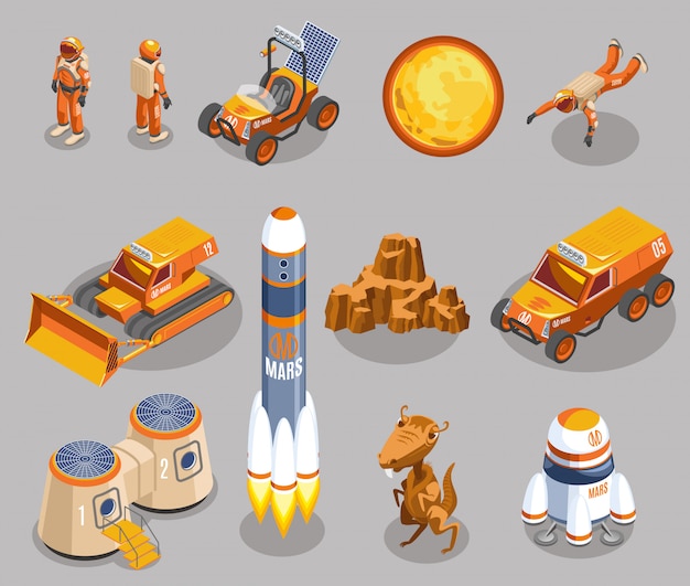 Free Vector space exploration isometric elements