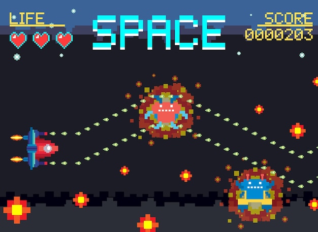 Free vector space game user interface template