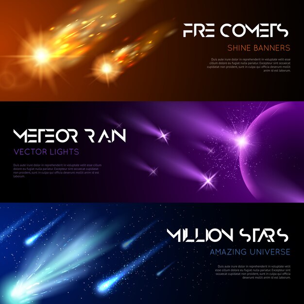 Free Vector space horizontal banners