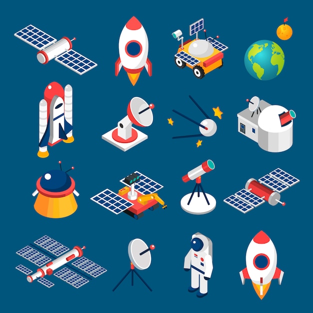 Space Isometric Icons