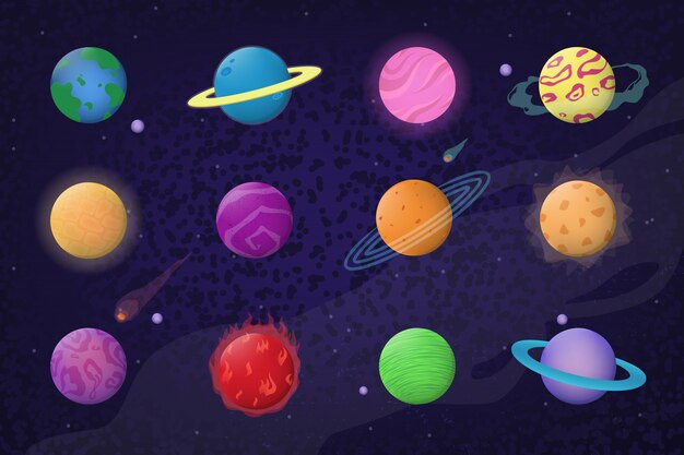 Space and planets set