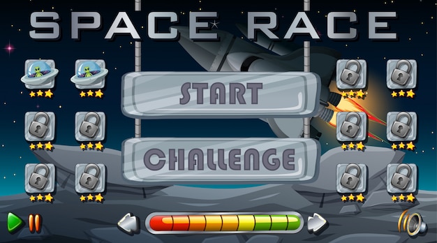 Free vector space race game background