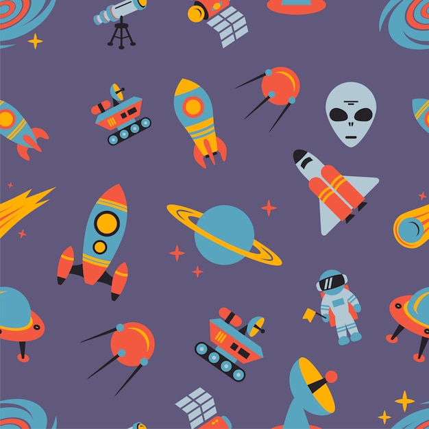 Space seamless pattern