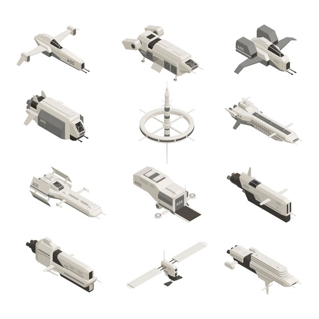 Space Ship Isometric Set