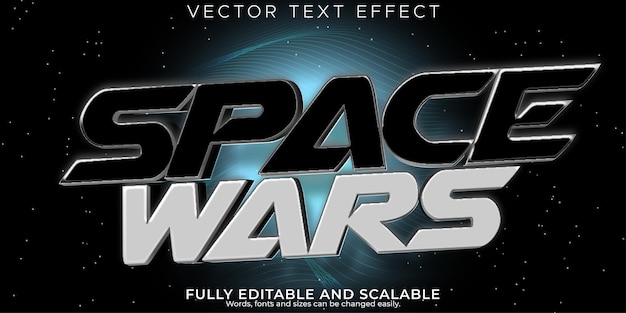 Free vector space wars text effect editable future and texhno font style