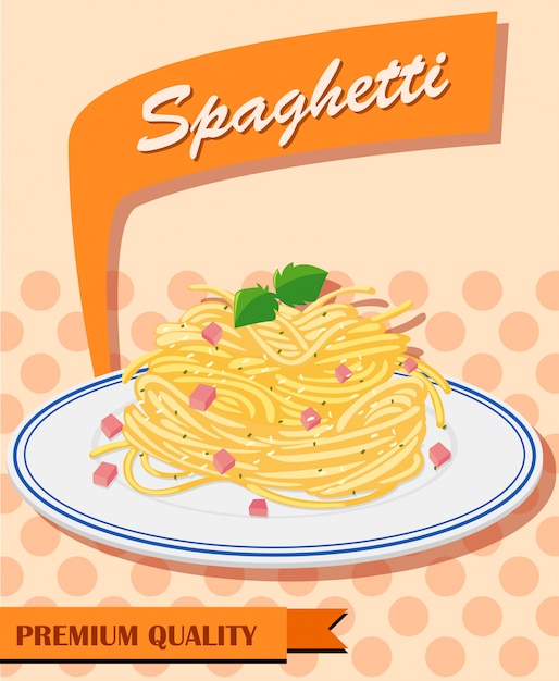 Free Vector spaghetti menu on poster