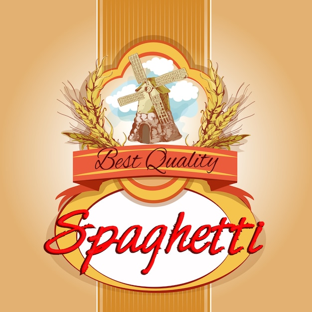 Free Vector spaghetti pack label