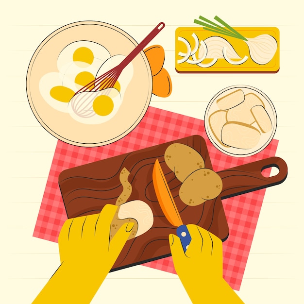 Free Vector spanish omelette illustration