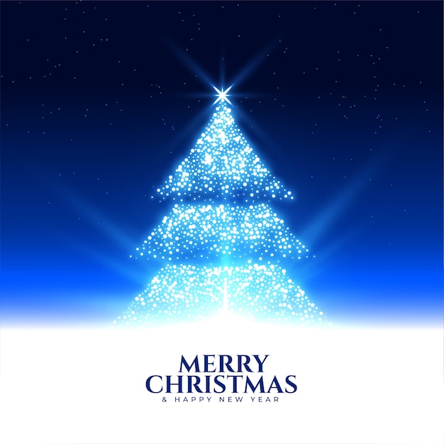 Sparkling glowing christmas tree night scene background