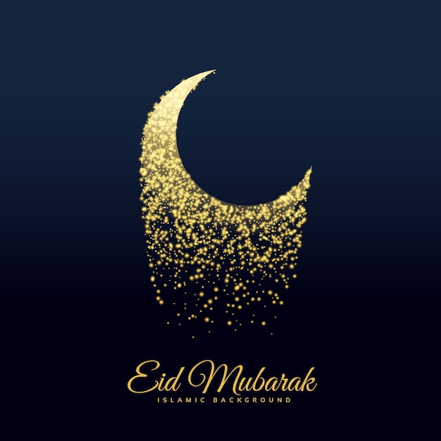 Free Vector sparkling moon design for eid mubarak