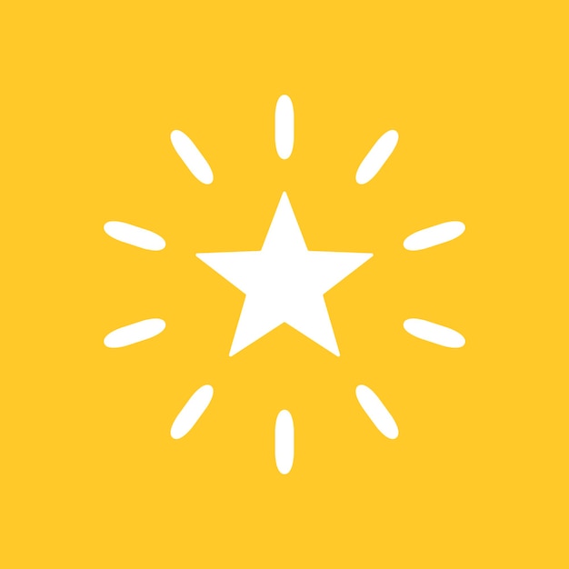 Free Vector sparkling stars vector icon in simple style on yellow background