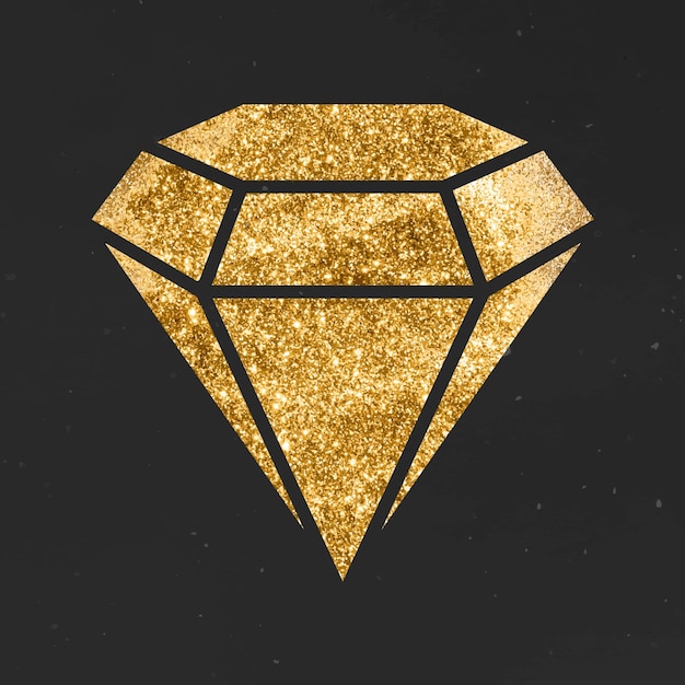 Free Vector sparkly gold diamond icon