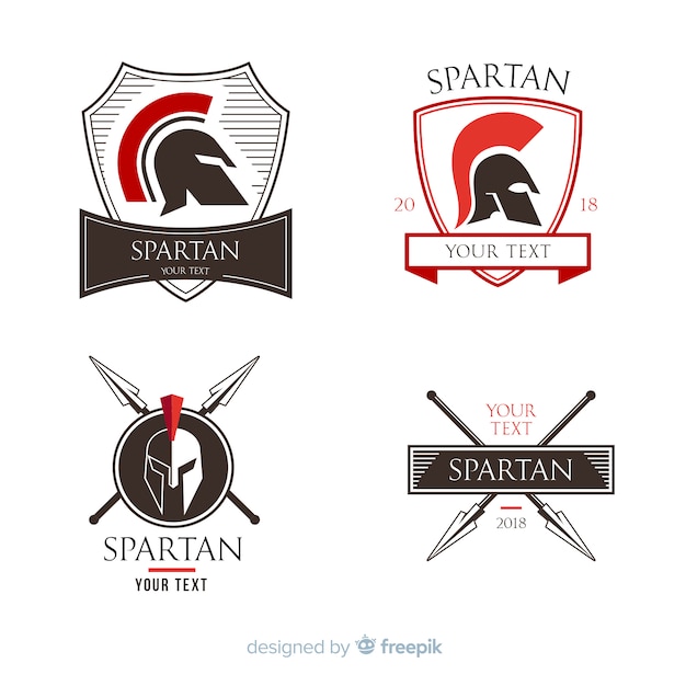 Free Vector spartan badge collection