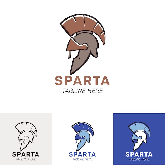 Free Vector spartan helmet logo design template