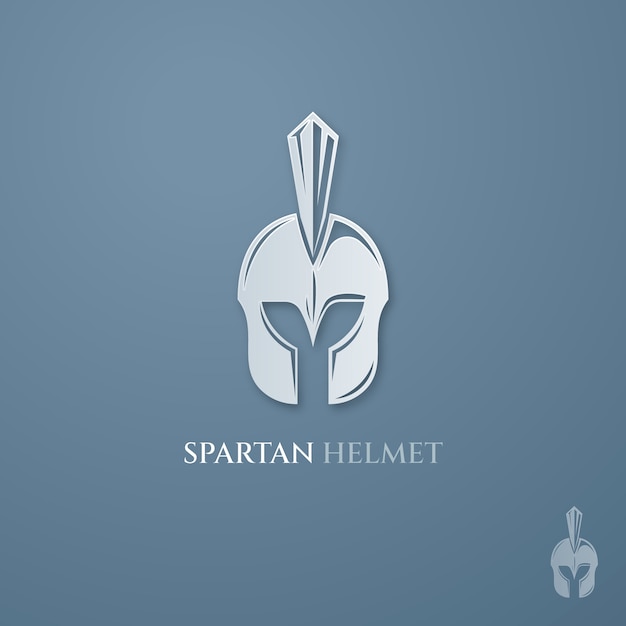 Free Vector spartan helmet logo design template