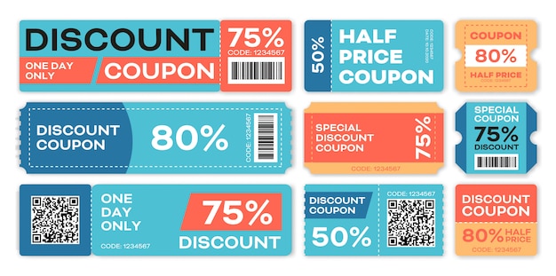 Special offers promo vouchers templates set