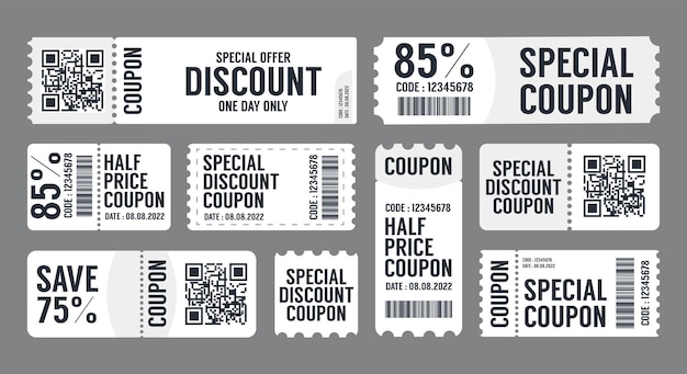 Special offers promo vouchers templates set