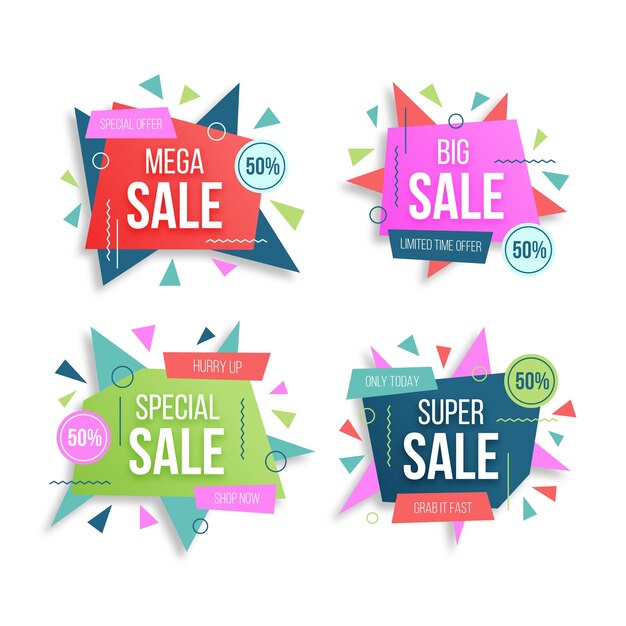 Special sales banner and badges set