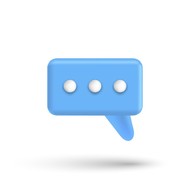 Speech bubble 3d box chat button Message talk balloon in style Vector speak 3d bubble icon