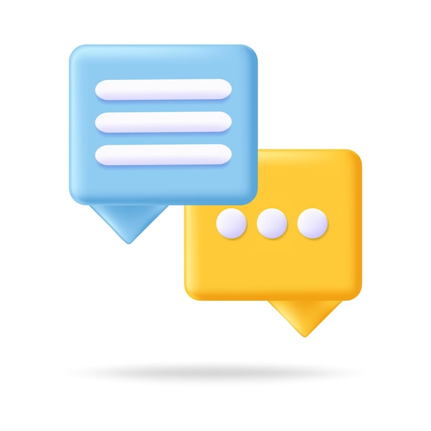 Speech bubble 3d icon message concept Realistic speech bubble with dots for chat Vector message box