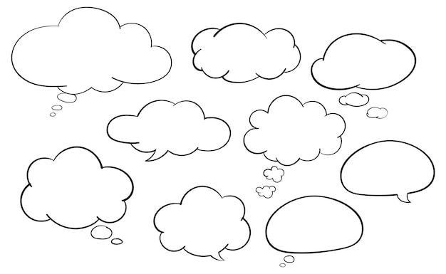 Speech bubble templates on white background