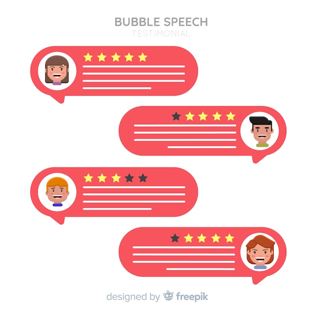 Speech bubble testimonial concept