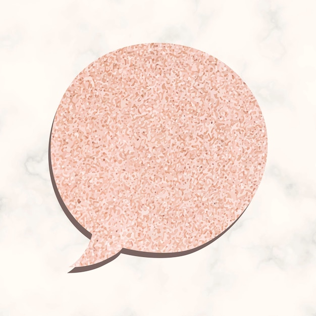 Speech bubble vector in glitter pink texture style