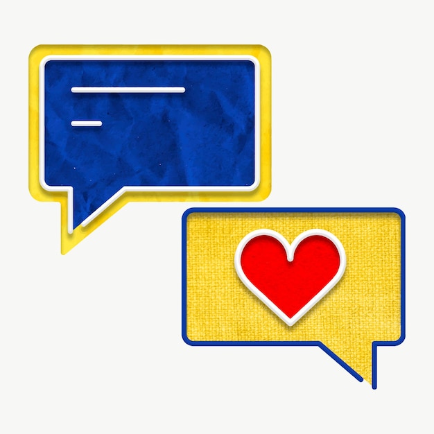 Free Vector speech bubble vector with heart texting graphic