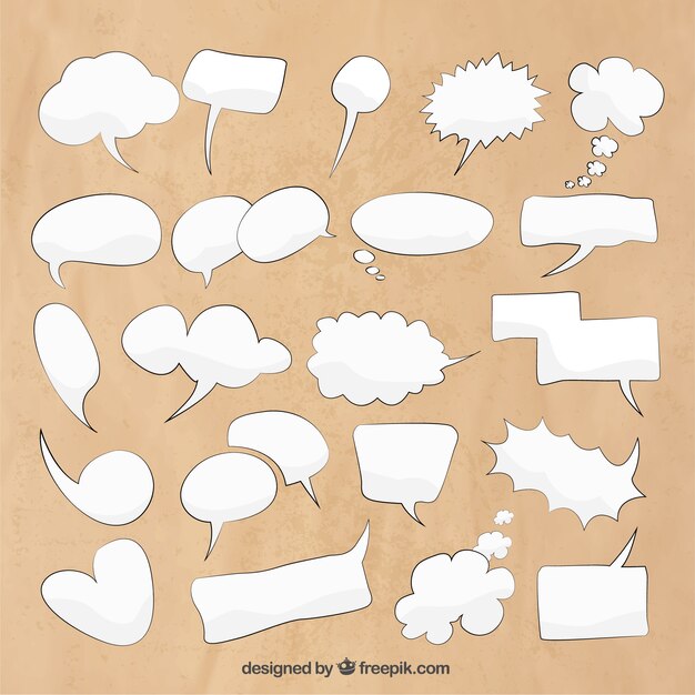 Speech bubbles in comic style