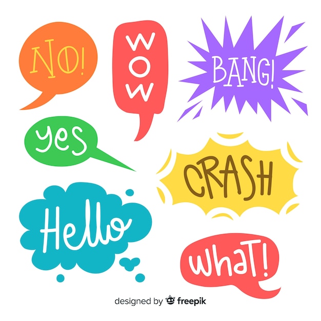 Speech bubbles design and colors variety