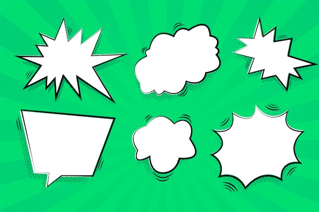 Speech bubbles with green background