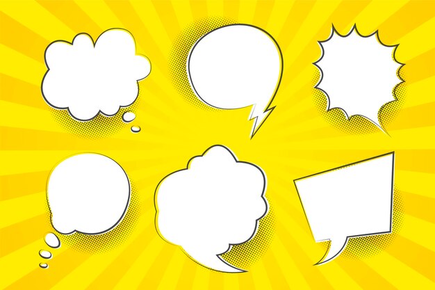 Speech bubbles with yellow background