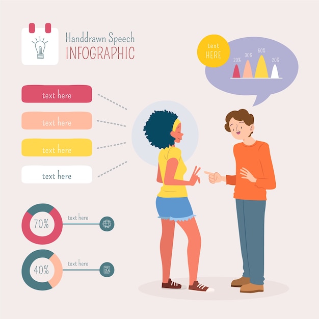 Speech therapy infographic in hand drawn style