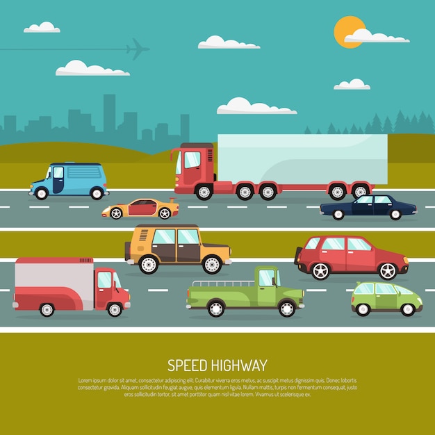 Free Vector speed highway illustration