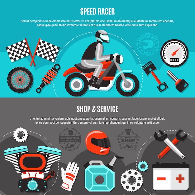 Free Vector speed racer horizontal banner set