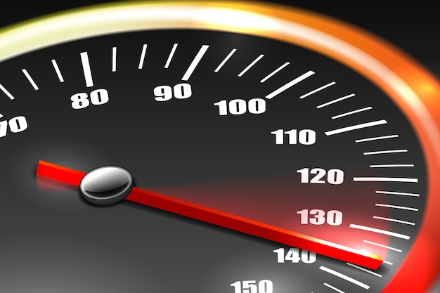 Free Vector speedometer with red needle