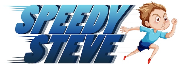 Speedy Steve logo text design with running boy