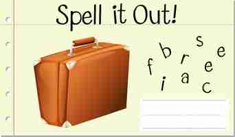 Free vector spell english word briefcase